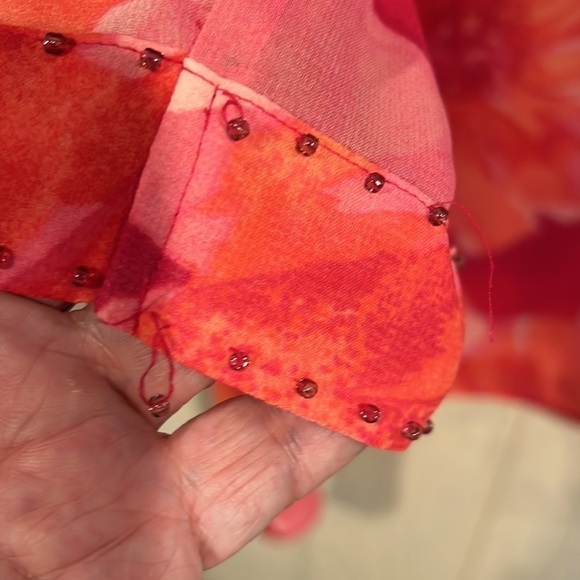 Maggie Barnes Beaded Asymmetrical Long Sleeve Blouse 1X - Picture 5 of 14